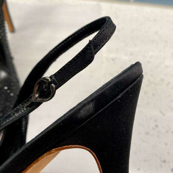 Alexander McQueen Crystal Embellished Slingback Sandals Heels Black 40 Showgirl - Picture 11 of 13